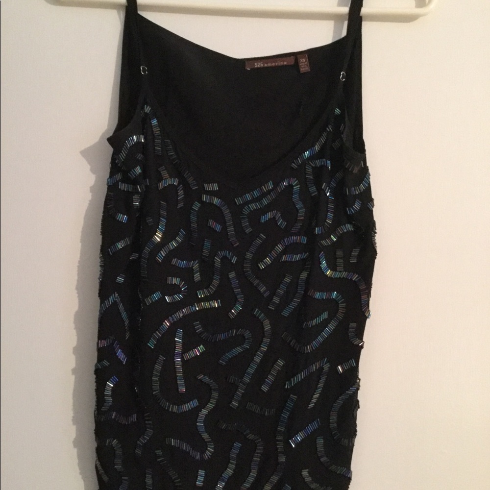 525 America black sequined top XS